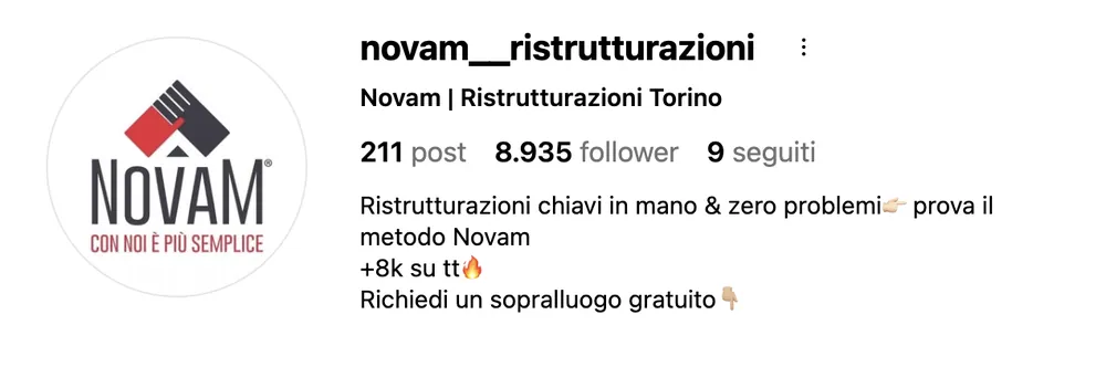 Novam Instagram Profile